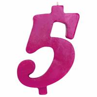 CANDELINA NUMERALE MAX  CM.12 NR.5 FUCSIA