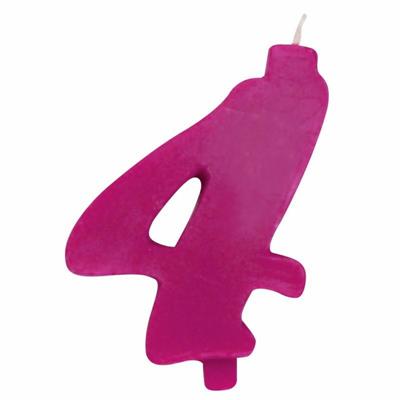 CANDELINA NUMERALE MAX  CM.12 NR.4 FUCSIA