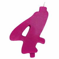 CANDELINA NUMERALE MAX  CM.12 NR.4 FUCSIA