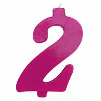 CANDELINA NUMERALE MAX  CM.12 NR.2 FUCSIA