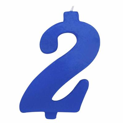 CANDELINA NUMERALE MAX  CM.12 NR.2 BLU'