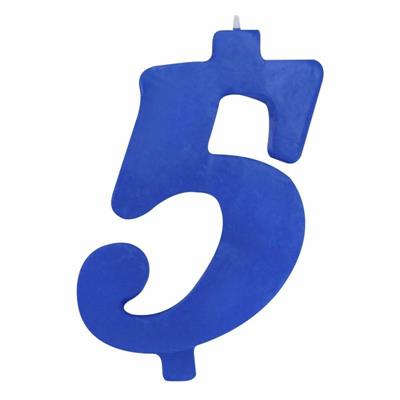 CANDELINA NUMERALE MAX  CM.12 NR.5 BLU'