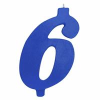 CANDELINA NUMERALE MAX  CM.12 NR.6 BLU'