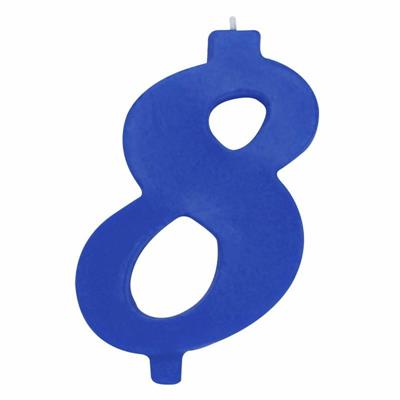 CANDELINA NUMERALE MAX  CM.12 NR.8 BLU'