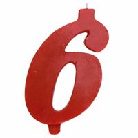 CANDELINA NUMERALE MAX  CM.12 NR.6 ROSSO