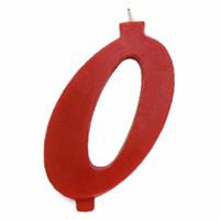 CANDELINA NUMERALE MAX  CM.12 NR.0 ROSSO