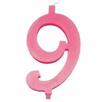 CANDELINA NUMERALE MAX  CM.15 NR.9 ROSA