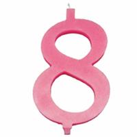 CANDELINA NUMERALE MAX  CM.15 NR.8 ROSA