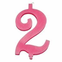 CANDELINA NUMERALE MAX  CM.15 NR.2 ROSA