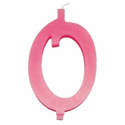 CANDELINA NUMERALE MAX  CM.15 NR.0 ROSA