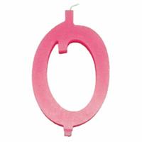 CANDELINA NUMERALE MAX  CM.15 NR.0 ROSA