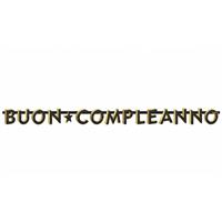 FESTONE LETTERE BUON COMPLEANNO BLACK/GOLD CM.235