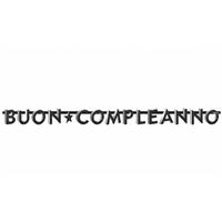 FESTONE LETTERE BUON COMPLEANNA BLACK/SILVER CM.235