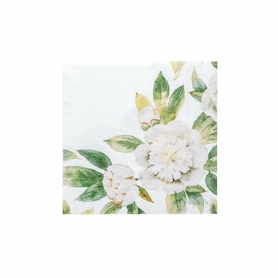 TOVAGLIOLI 33X33 PZ.20  3V. PEONIA BIANCO VERDE