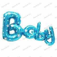 PALLONE FOIL SCRITTA BABY CELESTE CM.84 AD ARIA