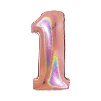 PALLONE FOIL GLITTER    ROSE GOLD CM.100 NUMERO 1