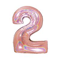 PALLONE FOIL GLITTER    ROSE GOLD CM.100 NUMERO 2