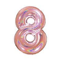 PALLONE FOIL GLITTER    ROSE GOLD CM.100 NUMERO 8