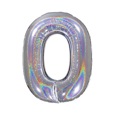 PALLONE FOIL GLITTER    SILVER CM.100 NUMERO 0