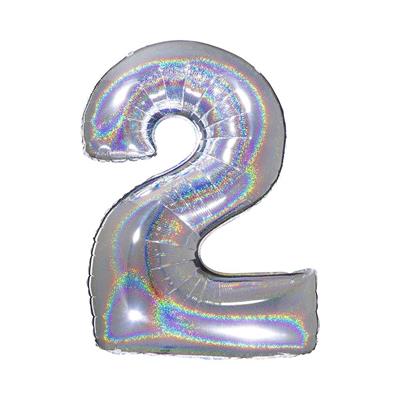 PALLONE FOIL GLITTER    SILVER CM.100 NUMERO 2