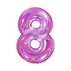 PALLONE FOIL GLITTER    FUXIA CM.100 NUMERO 8