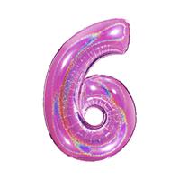 PALLONE FOIL GLITTER    FUXIA CM.100 NUMERO 6