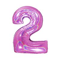 PALLONE FOIL GLITTER    FUXIA CM.100 NUMERO 2