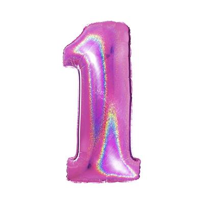 PALLONE FOIL GLITTER    FUXIA CM.100 NUMERO 1