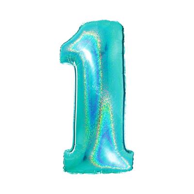 PALLONE FOIL GLITTER    TIFFANY CM.100 NUMERO 1