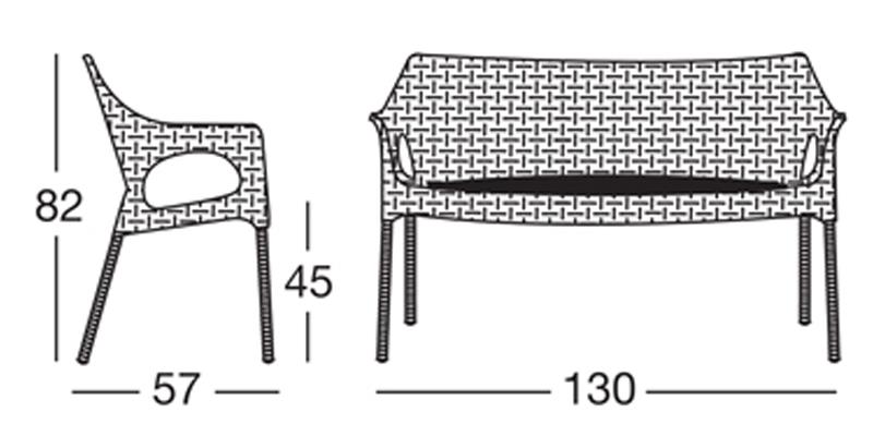 DIVANO OLIMPO CON CUSCINO CM.130 LINO