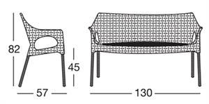 DIVANO OLIMPO CON CUSCINO CM.130 LINO