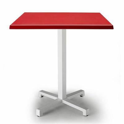 TAVOLO CROSS 70X70 PIANO WERZALIT ROSSO BASE B.CA VERN.   EEE