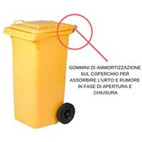 CONTENITORE N.U. LT.240 CON RUOTE E COPER. GIALLO