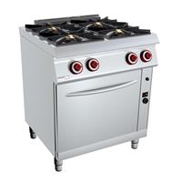 CUCINA A GAS 4 FUOCHI CON FORNO GAS GN 2/1 80X73X90H EVOLVE 47kW