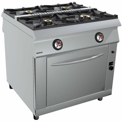 CUCINA A GAS 4 FUOCHI CON FORNO GAS GN 2/1 90X110X90 STILE 1100