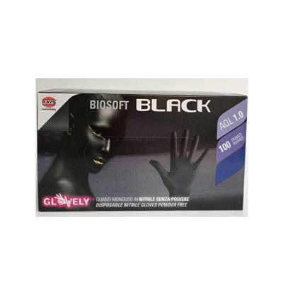 GUANTI NITRILE BIOSOFT  BLACK 100 PZ. SMALL