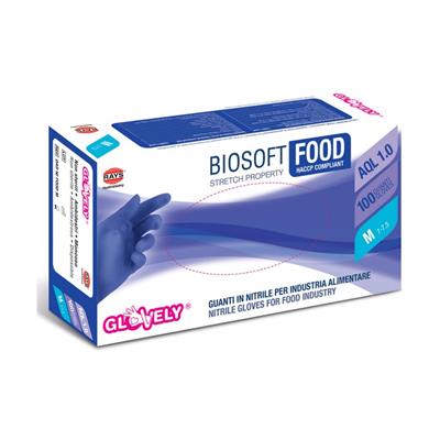 GUANTI NITRILE BIOSOFT  FOOD 100 PZ. SMALL BLU'