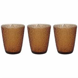 SET 3 BICCHIERI  DAVOR GLASS AMBRA