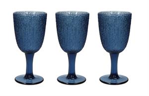 SET 3 CALICI DAVOR GLASS BLU