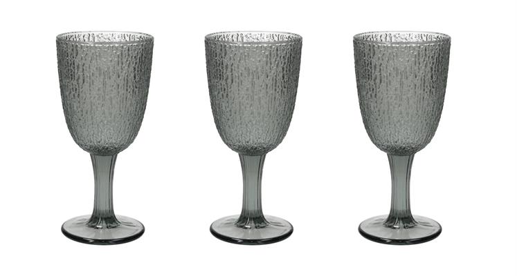 SET 3 CALICI DAVOR GLASS GRIGIO