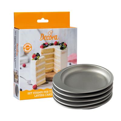 SET 5 STAMPI TONDI PER  TORTE A STRATI D.15 H.2