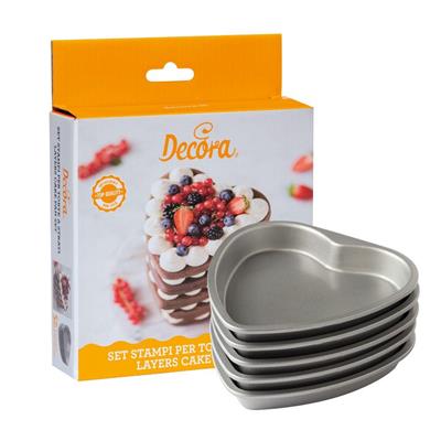 SET 5 STAMPI CUORE PER  TORTE A STRATI D.15 H.2