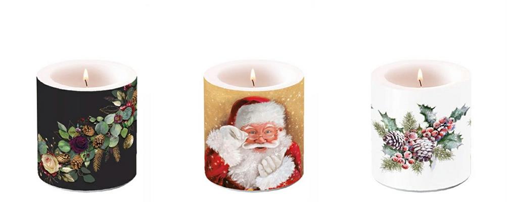 CANDELA MOCCOLO DECORATA AMBIENTE SMALL XSMAS