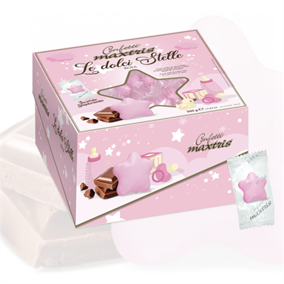 CONFETTI LE DOLCI STELLE VASSOIO GR.500 IMBUST. ROSA