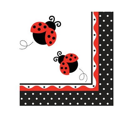 TOVAGLIOLI 33X33 3V. PZ.16 COCCINELLE HAPPY BIRTHDAY