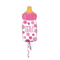 PALLONE FOIL IT'S A GIRL CON BOTTIGLIA CM.58X25