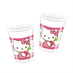 BICCHIERE PLAST. 200CC  PZ.8 HELLO KITTY