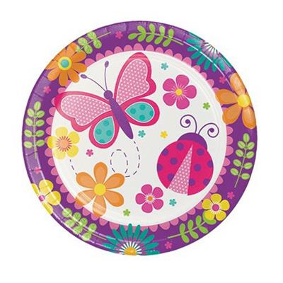 PIATTI CARTA CM.23 PZ.8  BUTTERFLY GARDEN