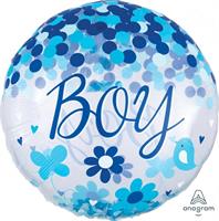 PALLONE FOIL CONFETTI   JUMBO BABY BOY CM.71