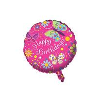 PALLONE FOIL FARFALLE CM.45 HAPPY BIRTHDAY